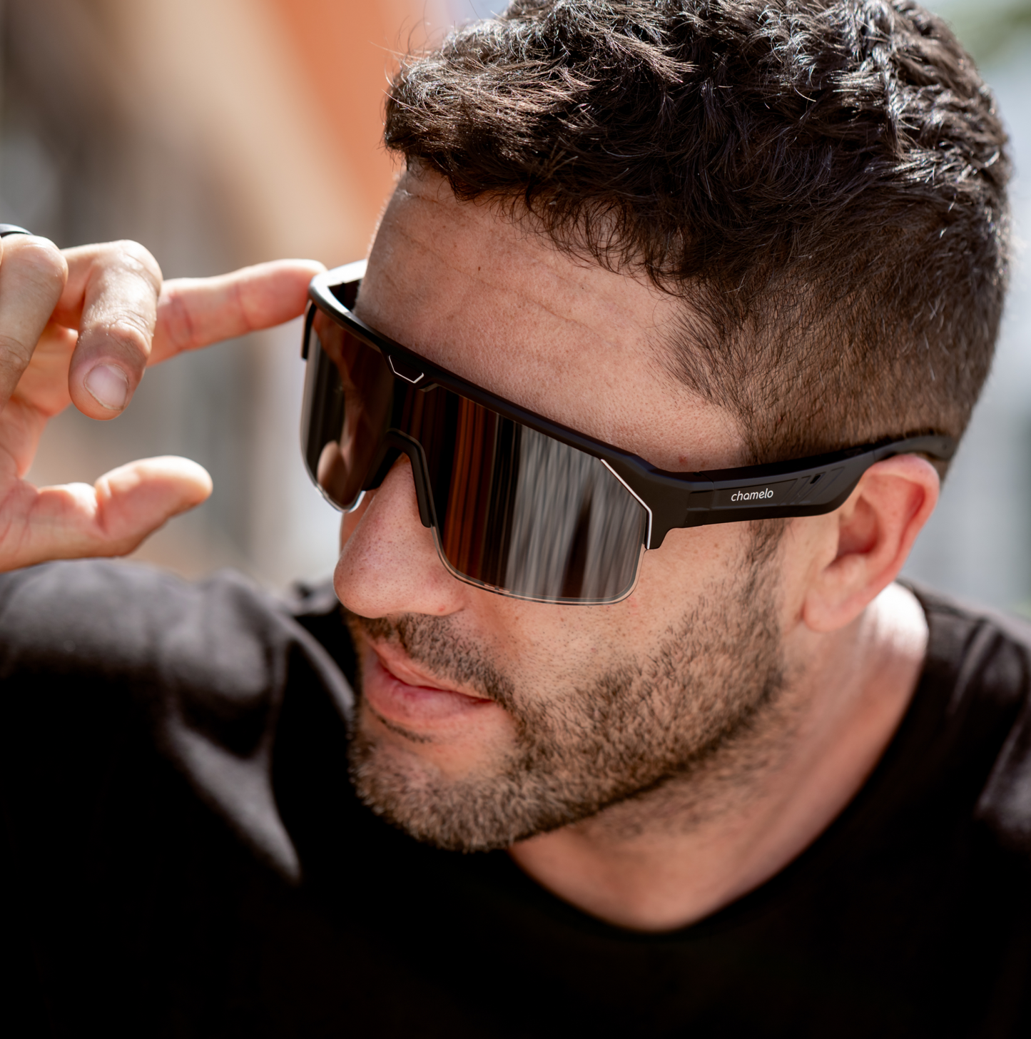 GAFAS SHIELD - Negro - Ajuste de intensidad y música