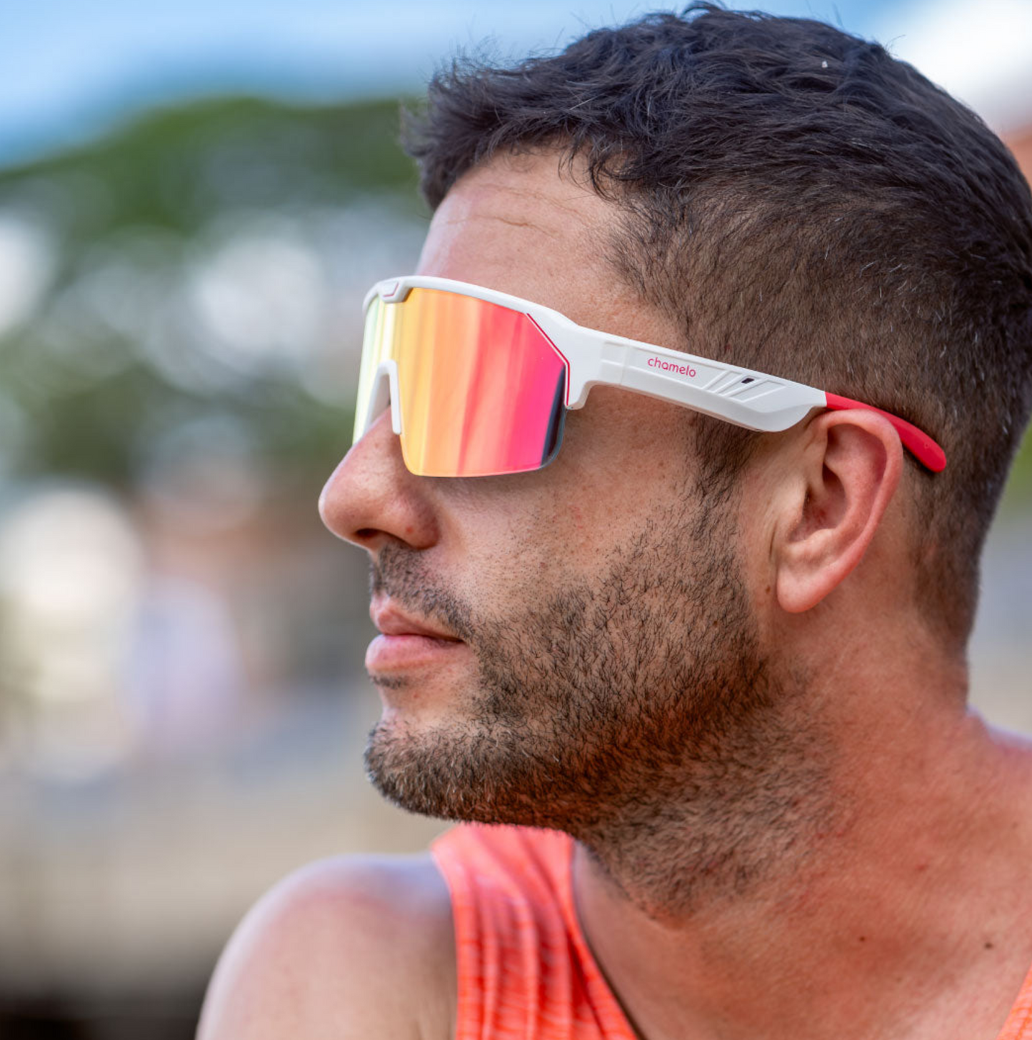 GAFAS SHIELD - Rojo - Ajuste de intensidad y música